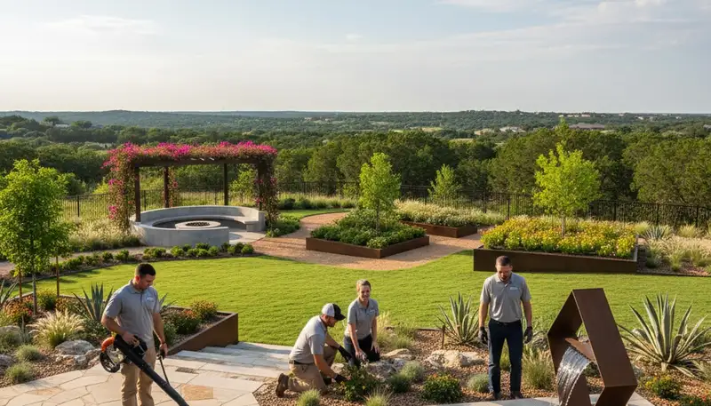 Landscaping team serving Austin, TX with professional lawn care and landscape maintenance