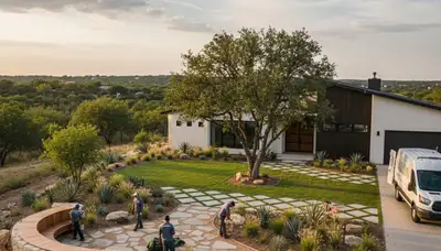 Landscape crew providing professional landscaping services in Austin, TX