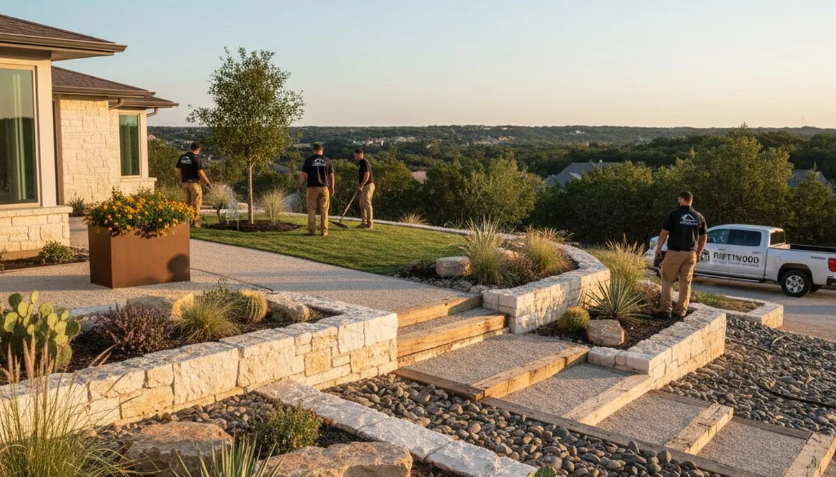 Landscaping team serving Austin, TX with professional lawn care and outdoor maintenance