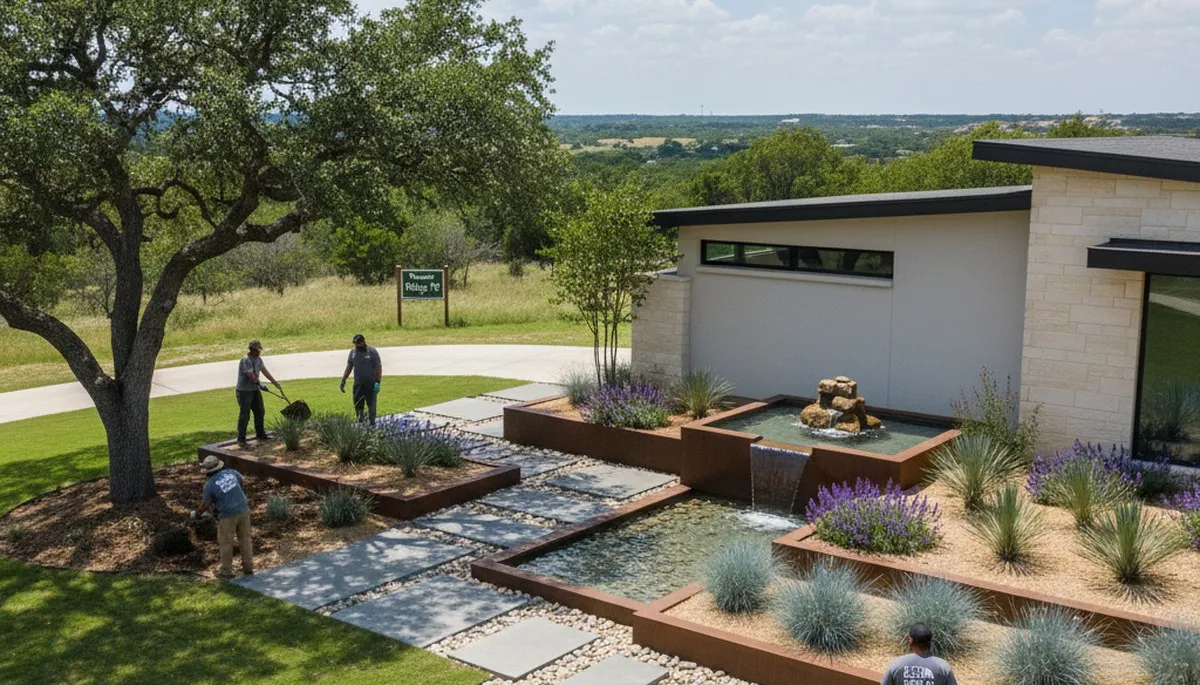 Landscaping team serving Austin, TX with professional lawn care and outdoor maintenance services