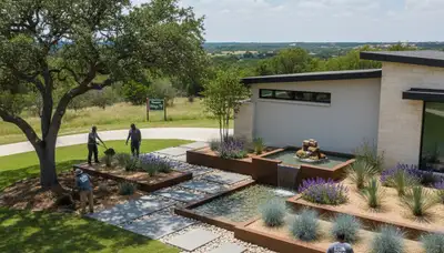 Landscaping team serving Austin, TX with professional lawn care and outdoor maintenance services