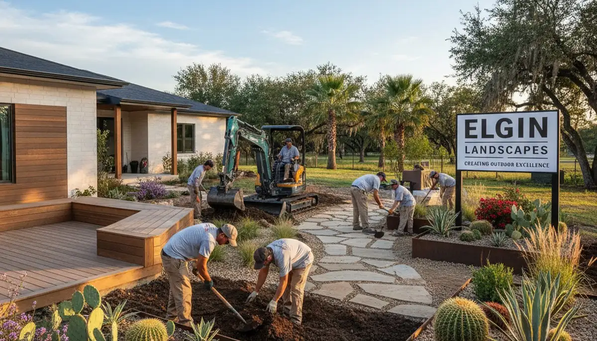 Landscaping crew serving Austin, TX with professional lawn and garden care