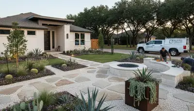 Landscape crew providing professional landscaping services in Austin, TX