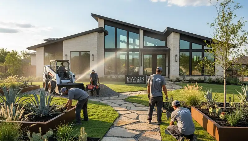 Landscaping team serving Austin, TX with professional yard maintenance and outdoor property care
