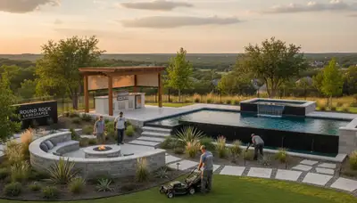 Landscaping team in Austin, TX providing professional yard and garden maintenance services
