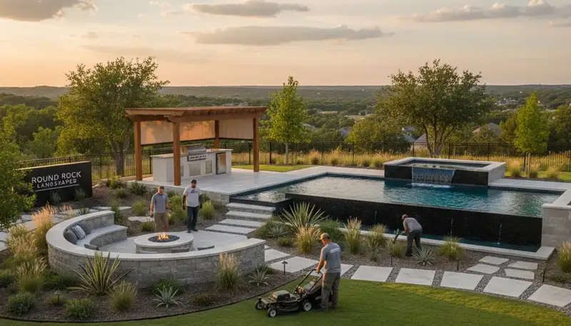 Landscaping team in Austin, TX providing professional yard and garden maintenance services
